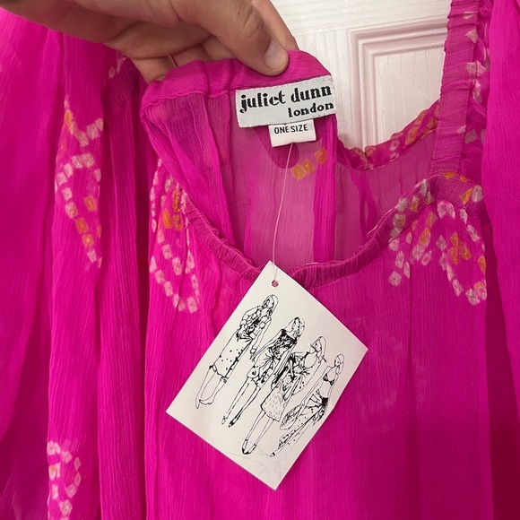 Juliet Dunn London NWT Unlined Silk Dress with Pockets One Size - Picture 4 of 12